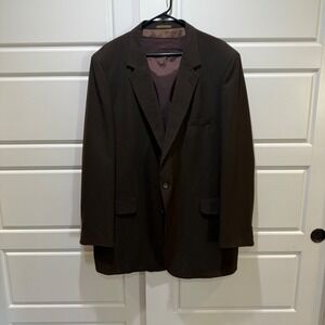 Warren Sewell Pinstripe‎ Blazer Brown Two Button Business Career Size Mens L